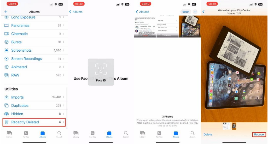 稻城苹果14维修分享 iPhone14 上恢复已删除的照片 